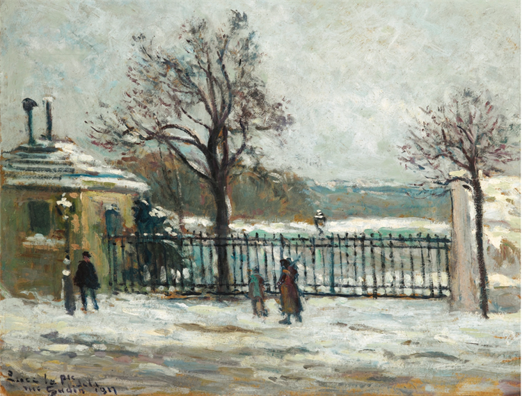 Rue Gudin, Winter View Of The Garden, 1917 - Maximilien Luce