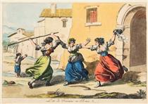 Quarrel of females in Rome - Bartolomeo Pinelli