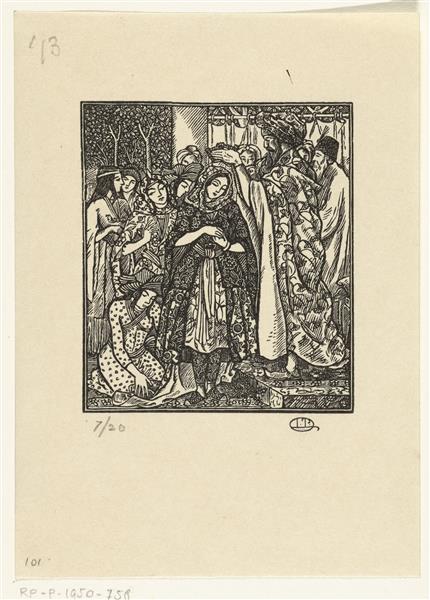 De kroning van Esther, 1896 - Lucien Pissarro