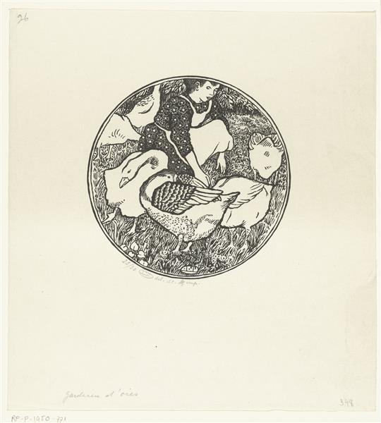Ganzenhoedster Gardeuse d'oies, 1923 - Lucien Pissarro