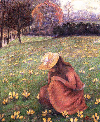 Les Crocus, c.1900 - Lucien Pissarro