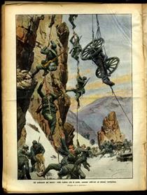 Italian Soldiers Haul Their Cannon up a Mountainside - Achille Beltrame2