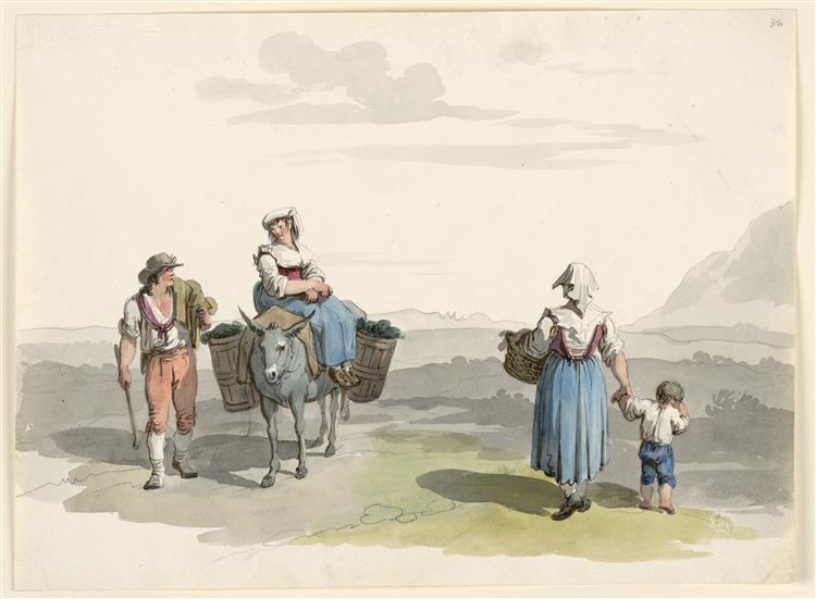 On the Road to Tivoli, 1808 - Bartolomeo Pinelli