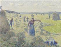 The Harvest of Hay in Eragny - Каміль Піссарро
