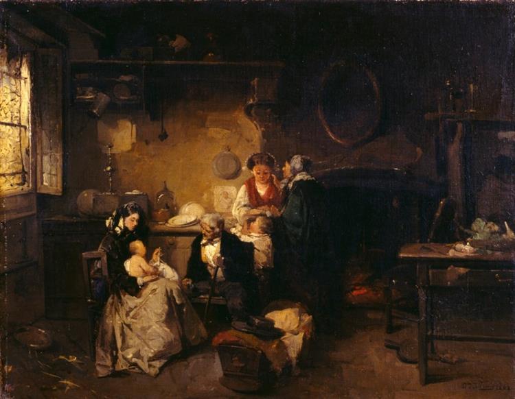The visit to the nurse, 1863 - Domenico Induno