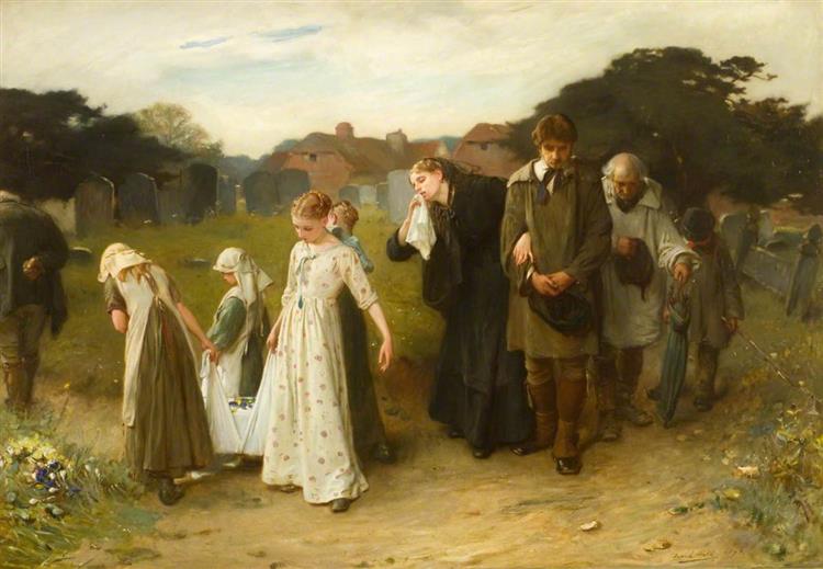 Her First Born, Horsham Churchyard (Funeral of the First Born), 1876 - Frank Holl
