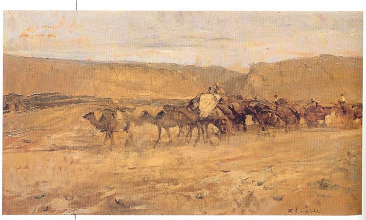 Caravan in the desert, 1934 - Romualdo Locatelli