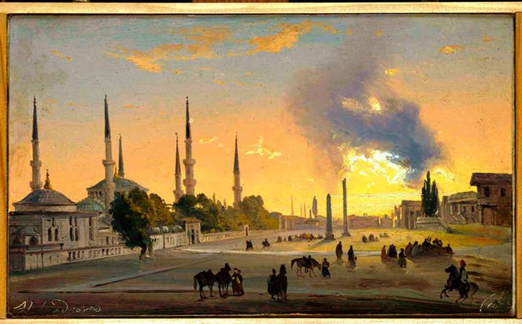 Constantinople (Now Istanbul), the Hippodrome, 1843 - Ippolito Caffi