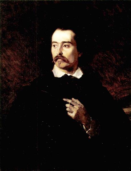 Portrait of Painter József Borsos, c.1840 - c.1849 - Август фон Петтенкофен