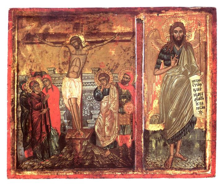Crucifixion with Saint John the Baptist, c.1650 - Orthodox Icons