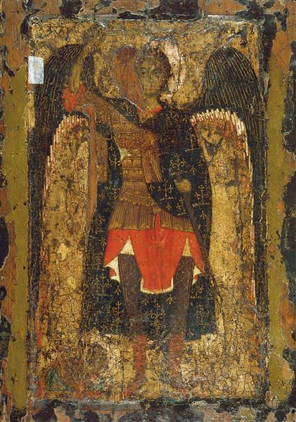 Joshua's Vision of St Michael, c.1210 - Orthodox Icons