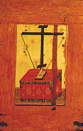 Престол Другого пришестя (зворотній бік Богородиці Володимирської), c.1150 - Православні Ікони