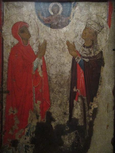Saint Mary and Saint Irène (back side of Saint George icon), c.1200 - c.1300 - Orthodox Icons