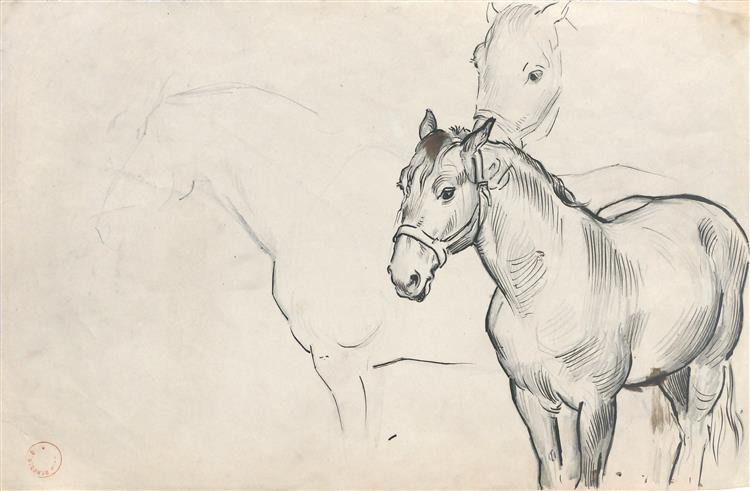 Study of a horse, c.1860 - Alfred Dehodencq
