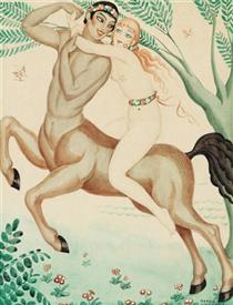 Young Woman Riding a Centaur - Герда Вегенер