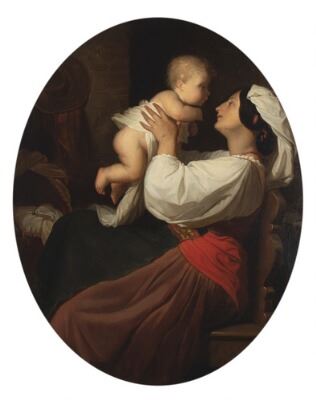 An Italian mother with her child, 1853 - Giuseppe Mazzolini
