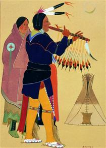 Kiowa Flute Player - Stephen Mopope