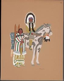 Kiowa Warrior and Wife - Stephen Mopope