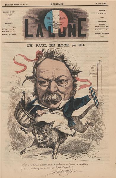 Caricature of Charles Paul de Kock, 1867 - André Gill