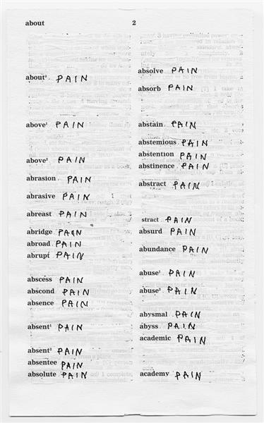 Dictionary – Pain (detail), 2000 - 2003 - Mladen Stilinović
