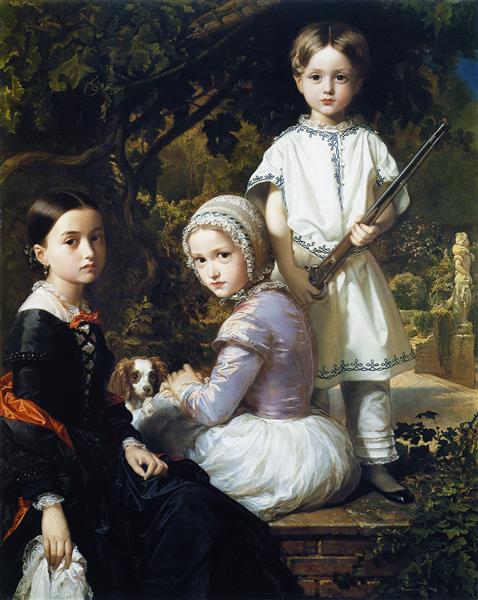 Luisa, Rosa and Raimundo, children of the painter, 1845 - Raimundo de Madrazo