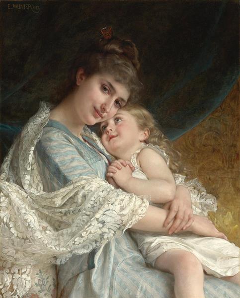 A tender embrace, 1887 - Émile Munier