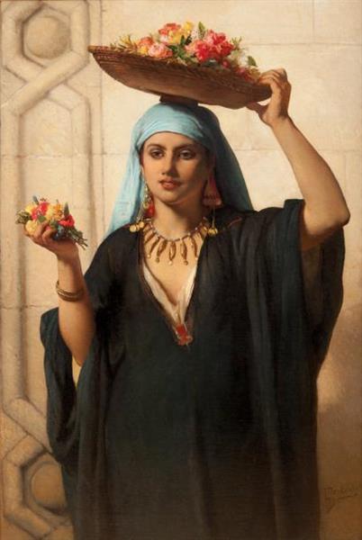 Flower Girl in Cairo, 1870 - Жан-Франсуа Портальс