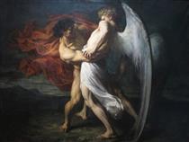 Jacob Wrestling with the Angel - Alexandre-Louis Leloir