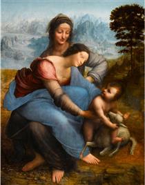 Святая Анна с Мадонной и младенцем Христом - Леонардо да Винчи