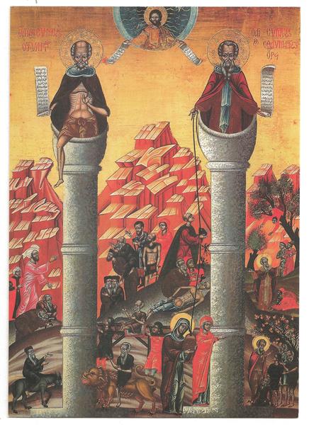 Simeon Stylites the Elder and Simeon Stylites the Younger, 1699 - Orthodox Icons