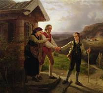 The Youngest Son Farewell - Adolph Tidemand