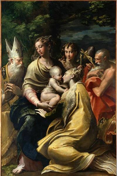 Мадонна з немовлям та святими, c.1527 - c.1529 - Парміджаніно