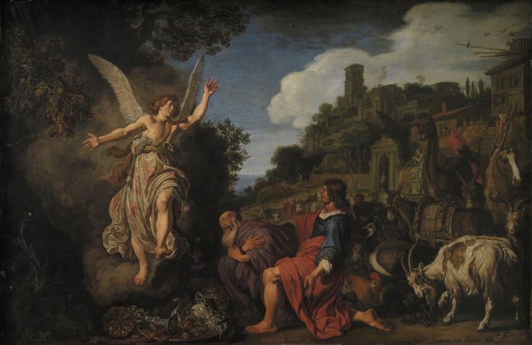The Angel Raphael Takes Leave of Old Tobit and his Son Tobias, 1618 - Pieter Lastman