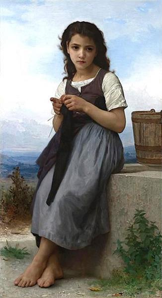 The Little Knitter, 1884 - Вильям Адольф Бугро