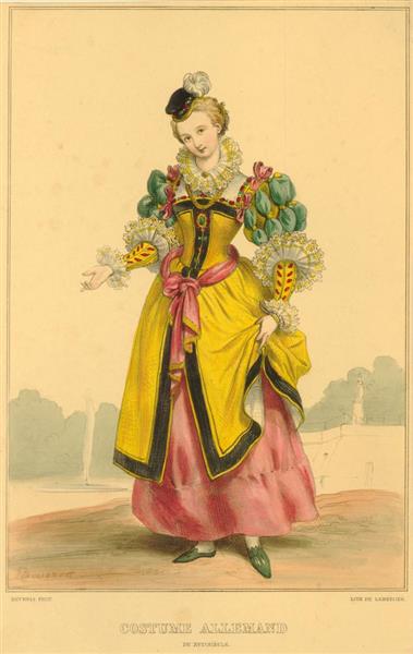 16th century German costume, 1831 - Ашиль Девериа