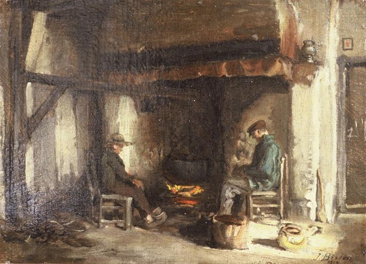 Interior in Kempen, 1859 - Jules Breton