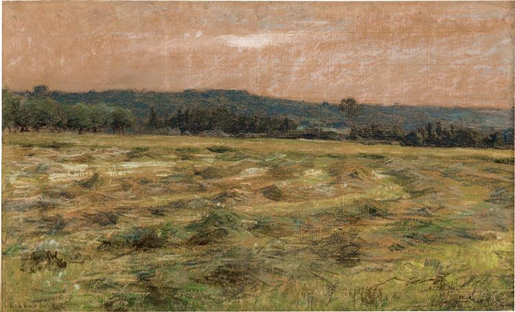 Harvested Field (summer landscape with mown meadow), c.1887 - Léon-Augustin Lhermitte
