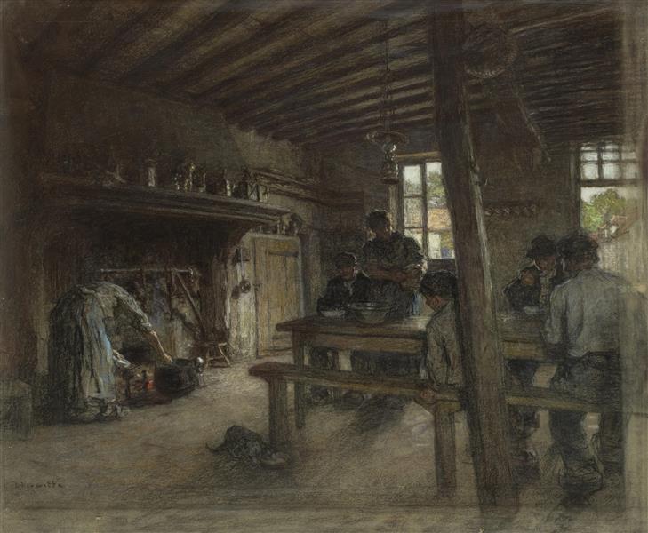 The Workers' Meal On The Farm, 1913 - Леон Лермитт