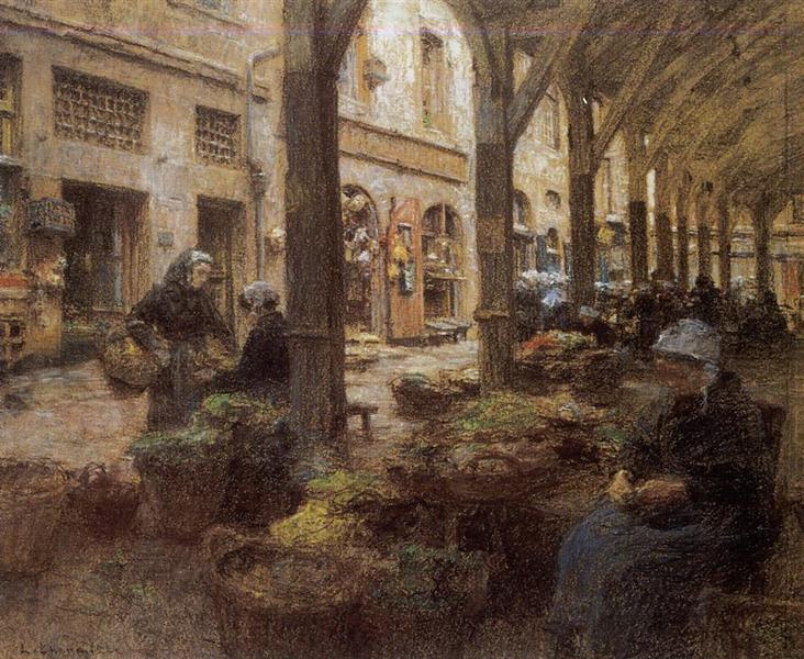 St-Malo vegetable market, 1893 - Léon Augustin Lhermitte