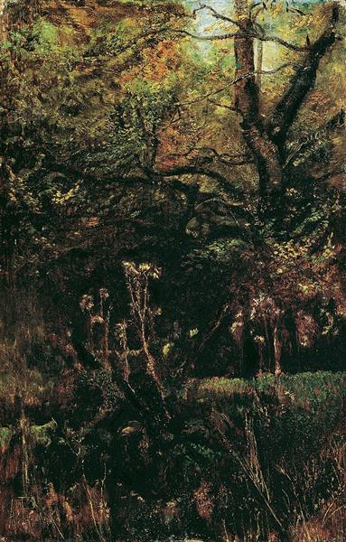 Forest clearing with thistles, 1885 - Антон Ромако