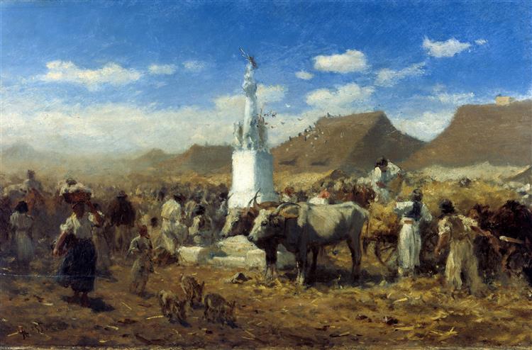 Market in Szolnok (Market day), 1855 - August von Pettenkofen