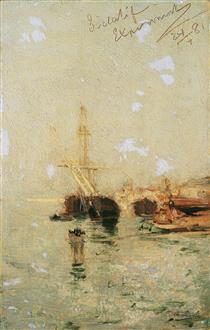 Study From Venice By Ship - August von Pettenkofen
