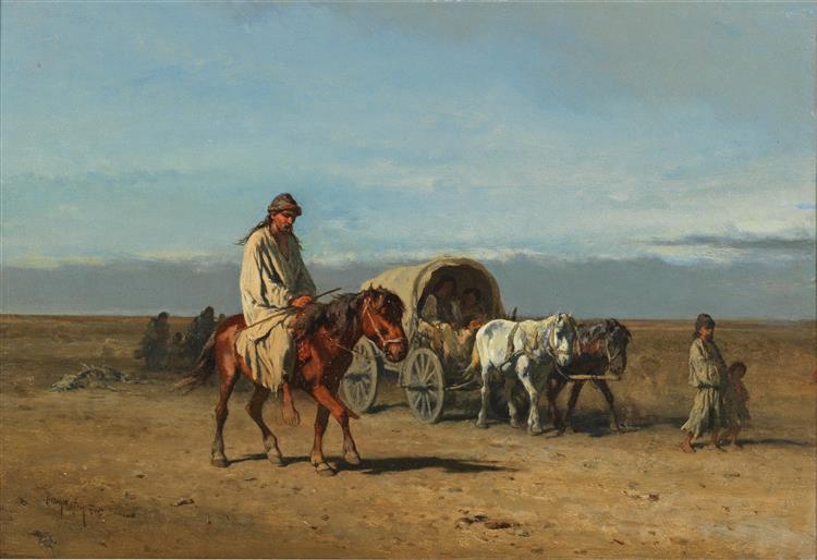 Migrating gypsies, 1856 - August von Pettenkofen