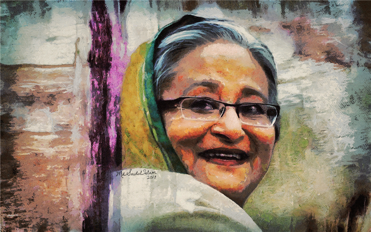 Sheikh Hasina   Beacon of Hope  by Artist Saidul Islam, c.2019 - Md Saidul Islam