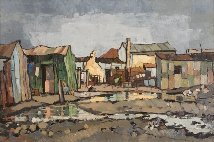 A Wet Day in the Township (Windamere, Cape)   1962 - David Botha