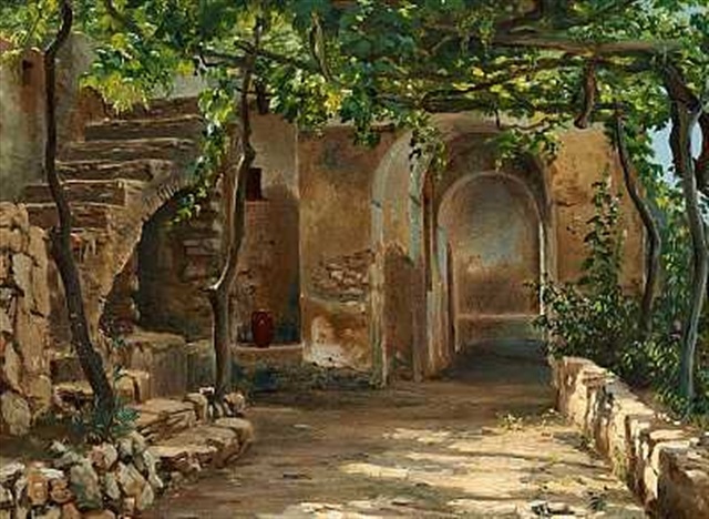 Sun and shade in a pergola, Italy - Ernst Meyer