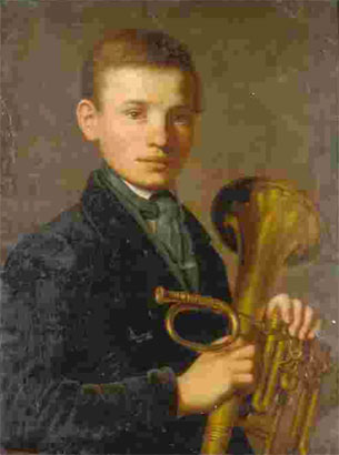 A young baritone horn player, 1867 - c.1875 - Cesare Tallone