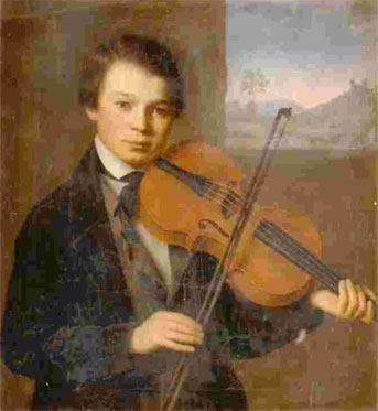 Young violin player, 1867 - 1872 - Cesare Tallone