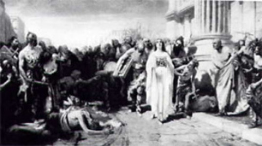 A victory of Christianity in the time of Alaric, 1879 - 1882 - Cesare Tallone