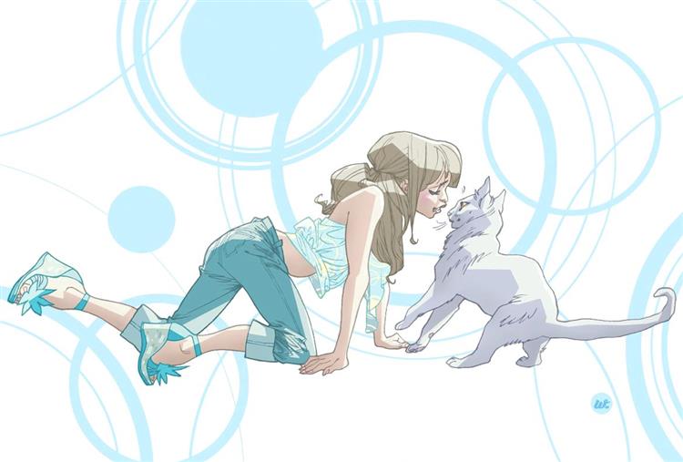 Girl with cat - Claire Wendling